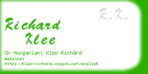 richard klee business card